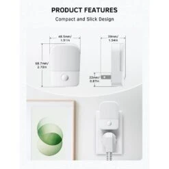 1-Watt Night Light With Dusk To Dawn Sensor, 30/60 LM Adjustable Brightness, 3000K Soft Warm Nightlights (8-Pack) -Lamp Parts yansun night lights h gy06302us 2 c3 1000