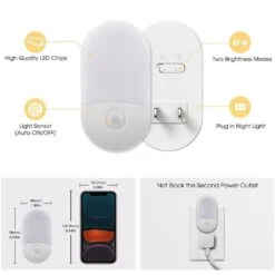 0.6-Watt Dimmable 30/60LM Dusk To Dawn Adjustable Brightness Integrated LED Night Light For Home In3000K (4-Pack) 9 0.6-Watt Dimmable 30/60LM Dusk To Dawn Adjustable Brightness Integrated LED Night Light For Home In3000K (4-Pack) -Lamp Parts yansun night lights h he007ve26 4 4f 1000