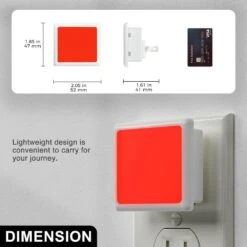Plug-In Kids Night Light With Sensor, Red Night Light For Nursery, Bedroom, Hallway, Auto On/Off (2-Pack) -Lamp Parts yansun night lights ha 110vgy0050r 2ap3 c3 1000