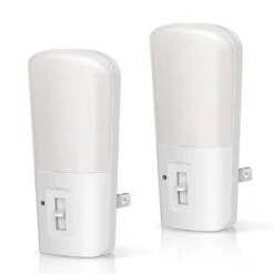 LED Dimmable Night Light Plug-In, 3000K Soft White, Dusk To Dawn Sensor, 2-Pack For Kids Room, Nursery, Hallway