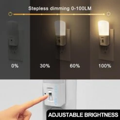 LED Dimmable Night Light Plug-In, 3000K Soft White, Dusk To Dawn Sensor, 4-Pack For Kids Room, Nursery, Hallway -Lamp Parts yansun night lights ha gy00802us 4ap3 4f 1000