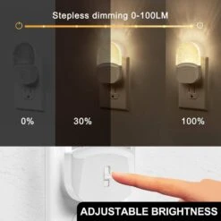 Bubble LED Plug-in Night Light, Dimmable 3000K Soft White, Dusk To Dawn Sensor, 2-Pack For Bedroom And Hallway -Lamp Parts yansun night lights ha gy01902us 4ap3 4f 1000