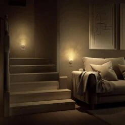 Bubble LED Plug-in Night Light, Dimmable 3000K Soft White, Dusk To Dawn Sensor, 2-Pack For Bedroom And Hallway -Lamp Parts yansun night lights ha gy01902us 4ap3 fa 1000