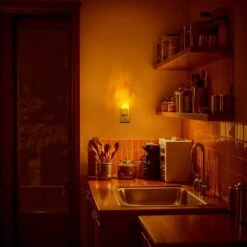 1-Light Acrylic 8-Color RGB Plug-In Night Light With Dusk To Dawn Sensor For Bathroom, Kids Room Decor (4-Pack) -Lamp Parts yansun night lights ha gy01909us 4ap3 44 1000