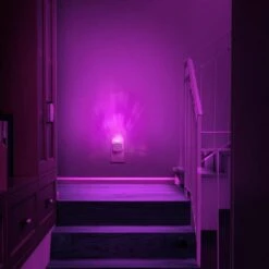 1-Light Acrylic 8-Color RGB Plug-In Night Light With Dusk To Dawn Sensor For Bathroom, Kids Room Decor (4-Pack) -Lamp Parts yansun night lights ha gy01909us 4ap3 76 1000