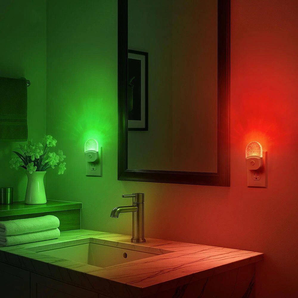 1-Light Acrylic 8-Color RGB Plug-In Night Light With Dusk To Dawn Sensor For Bathroom, Kids Room Decor (6-Pack) 4 1-Light Acrylic 8-Color RGB Plug-In Night Light With Dusk To Dawn Sensor For Bathroom, Kids Room Decor (6-Pack) - Image 2