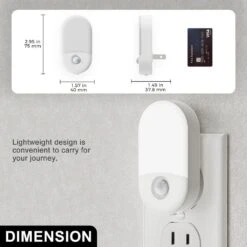 Motion Sensor Night Light Plug-In, 4-Pack, 3000K Warm White, Adjustable Brightness For Bathroom, Bedroom, Hallway 12 Motion Sensor Night Light Plug-In, 4-Pack, 3000K Warm White, Adjustable Brightness For Bathroom, Bedroom, Hallway -Lamp Parts yansun night lights ha gy03102us 4ap3 c3 1000