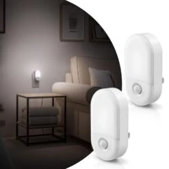 Motion Sensor Night Light Plug-In, 4-Pack, 5000K Daylight White, Adjustable Brightness For Bathroom, Bedroom, Hallway -Lamp Parts yansun night lights ha gy03103us 4ap3 e1 1000