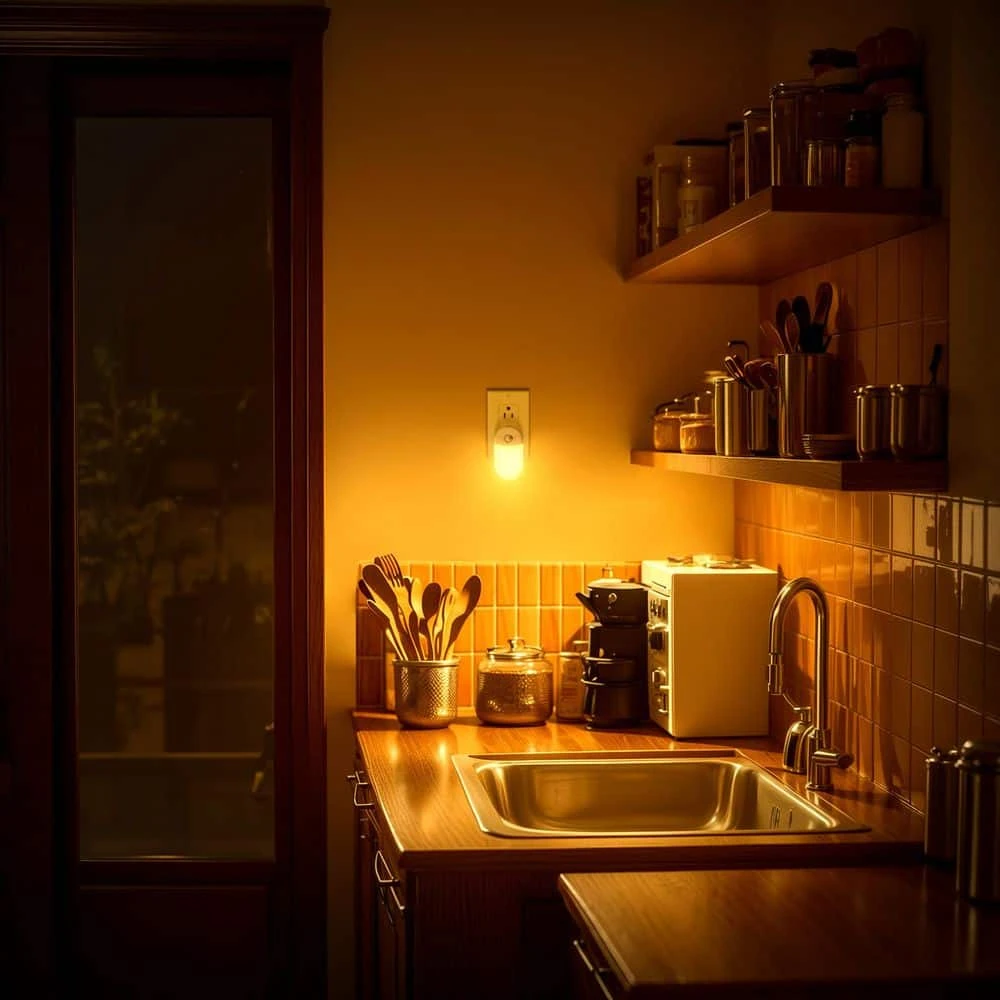 Amber Night Light Plug-In, 2-Pack Motion Sensor, 2000K, Adjustable Brightness 30/60LM For Hallway, Kids, Bathroom 8 Amber Night Light Plug-In, 2-Pack Motion Sensor, 2000K, Adjustable Brightness 30/60LM For Hallway, Kids, Bathroom - Image 6