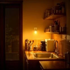 Amber Night Light Plug-In, 4-Pack Motion Sensor, 2000K, Adjustable Brightness 30/60LM For Hallway, Kids, Bathroom -Lamp Parts yansun night lights ha gy03107us 4ap3 44 1000