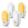 Amber Night Light Plug-In, 4-Pack Motion Sensor, 2000K, Adjustable Brightness 30/60LM For Hallway, Kids, Bathroom -Lamp Parts yansun night lights ha gy03107us 4ap3 64 1000