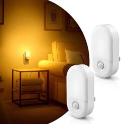 Amber Night Light Plug-In, 4-Pack Motion Sensor, 2000K, Adjustable Brightness 30/60LM For Hallway, Kids, Bathroom -Lamp Parts yansun night lights ha gy03107us 4ap3 e1 1000