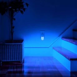 Blue Motion Sensor Plug-In LED Night Lights With Adjustable Brightness For Bedroom, Kids Room, Bathroom, 2-Pack -Lamp Parts yansun night lights ha gy031blus 2ap3 76 1000