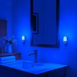 Blue Motion Sensor Plug-In LED Night Lights With Adjustable Brightness For Bedroom, Kids Room, Bathroom, 4-Pack -Lamp Parts yansun night lights ha gy031blus 4ap3 76 1000