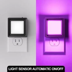 Purple Night Lights Dusk To Dawn Sensor, Adjustable Brightness For Bedroom, Bathroom, Hallway, Halloween, Party(4-Pack) -Lamp Parts yansun night lights ha gy033pus 4ap3 1f 1000