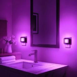 Purple Night Lights Dusk To Dawn Sensor, Adjustable Brightness For Bedroom, Bathroom, Hallway, Halloween, Party(4-Pack) -Lamp Parts yansun night lights ha gy033pus 4ap3 44 1000
