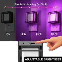 Purple Night Lights Dusk To Dawn Sensor, Adjustable Brightness For Bedroom, Bathroom, Hallway, Halloween, Party(4-Pack) -Lamp Parts yansun night lights ha gy033pus 4ap3 4f 1000