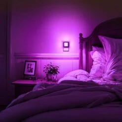 Purple Night Lights Dusk To Dawn Sensor, Adjustable Brightness For Bedroom, Bathroom, Hallway, Halloween, Party(4-Pack) -Lamp Parts yansun night lights ha gy033pus 4ap3 76 1000