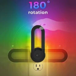 1-Light Rainbow RGB Oval Plug-In Night Light With Dusk To Dawn Sensor Night Lights For Kids Room,Holiday Gift (4-Pack) -Lamp Parts yansun night lights ha gy06209us 4ap3 1f 1000