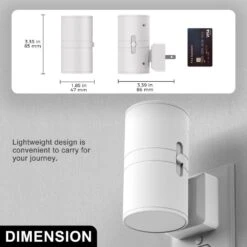 1-Light Modern White Cylinder Plug-In Night Light With Dusk To Dawn Sensor - Dimmable 3000K For Hallway Bedroom (4-Pack) -Lamp Parts yansun night lights ha gy06302whus 4ap3 c3 1000