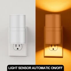 2-Pack Amber Plug-In Dimmable Night Lights, Auto On/Off Wall Nightlight For Bedroom, Hallway, 2000K, 0-100LM -Lamp Parts yansun night lights ha gy06307whus 2ap3 1f 1000