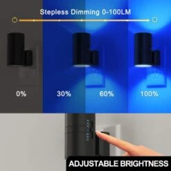 Blue Night Light Plug Into Wall, Dimmable 0-100LM With Dusk-to-Dawn Sensor For Bathroom, Hallway, Or Bedroom (4-Pack) -Lamp Parts yansun night lights ha gy063blus 4ap3 4f 1000