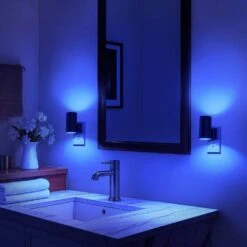 Blue Night Light Plug Into Wall, Dimmable 0-100LM With Dusk-to-Dawn Sensor For Bathroom, Hallway, Or Bedroom (4-Pack) -Lamp Parts yansun night lights ha gy063blus 4ap3 76 1000
