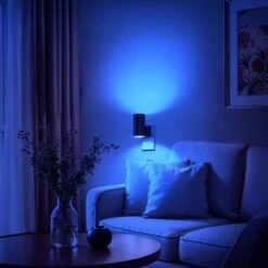 Blue Night Light Plug Into Wall, Dimmable 0-100LM With Dusk-to-Dawn Sensor For Bathroom, Hallway, Or Bedroom (4-Pack) -Lamp Parts yansun night lights ha gy063blus 4ap3 fa 1000