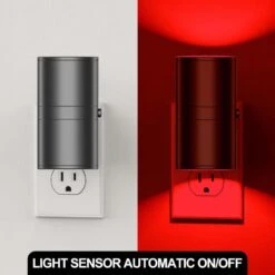LED Red Night Light Plug In, Dimmable Sleep Aid Light W/ Sensor For Christmas, Bedroom, Hallway, Holiday Décor (2-Pack) 14 LED Red Night Light Plug In, Dimmable Sleep Aid Light W/ Sensor For Christmas, Bedroom, Hallway, Holiday Décor (2-Pack) -Lamp Parts yansun night lights ha gy063reus 2ap3 1f 1000