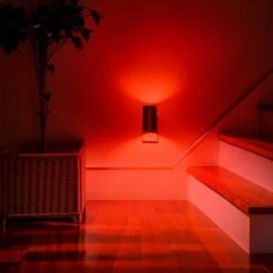 LED Red Night Light Plug In, Dimmable Sleep Aid Light W/ Sensor For Christmas, Bedroom, Hallway, Holiday Décor (2-Pack) 17 LED Red Night Light Plug In, Dimmable Sleep Aid Light W/ Sensor For Christmas, Bedroom, Hallway, Holiday Décor (2-Pack) -Lamp Parts yansun night lights ha gy063reus 2ap3 76 1000