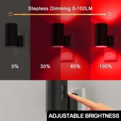 LED Red Night Light Plug In, Dimmable Sleep Aid Light W/ Sensor For Christmas, Bedroom, Hallway, Holiday Décor (4-Pack) -Lamp Parts yansun night lights ha gy063reus 4ap3 4f 1000