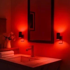 LED Red Night Light Plug In, Dimmable Sleep Aid Light W/ Sensor For Christmas, Bedroom, Hallway, Holiday Décor (4-Pack) -Lamp Parts yansun night lights ha gy063reus 4ap3 76 1000