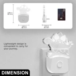Stegosaurus Dinosaur Night Light Plug-In, RGB + 3000K, 3 Modes, Dusk To Dawn For Boys' Room, Nursery Decor(2-Pack) 12 Stegosaurus Dinosaur Night Light Plug-In, RGB + 3000K, 3 Modes, Dusk To Dawn For Boys' Room, Nursery Decor(2-Pack) -Lamp Parts yansun night lights ha gy08109us 2ap3 c3 1000