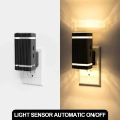 1-Light Dimmable LED Night Light Plug In With Dusk-to-Dawn Sensor-Ideal For Bedroom, Hallway, And Stairway 2 Pack -Lamp Parts yansun night lights ha gy09102us 2ap3 1f 1000