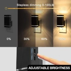 1-Light Dimmable LED Night Light Plug In With Dusk-to-Dawn Sensor-Ideal For Bedroom, Hallway, And Stairway 2 Pack -Lamp Parts yansun night lights ha gy09102us 2ap3 4f 1000