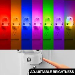 3D Bear Plug-in Night Light For Kids, RGB + 3000K, Dusk To Dawn Sensor, 3 Modes, Nursery And Gift Room Decor(2-Pack) -Lamp Parts yansun night lights ha gy10109beus 2ap3 4f 1000
