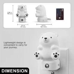 3D Bear Plug-in Night Light For Kids, RGB + 3000K, Dusk To Dawn Sensor, 3 Modes, Nursery And Gift Room Decor(2-Pack) -Lamp Parts yansun night lights ha gy10109beus 2ap3 c3 1000