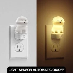 Plug-in Puppy Night Light For Kids, RGB + 3000K, Dusk To Dawn Sensor, Cute Dog Design For Bedroom, Nursery, Gift -Lamp Parts yansun night lights ha gy10109dous 1ap3 1f 1000