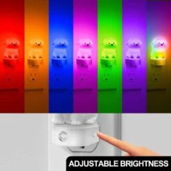 Plug-in Puppy Night Light For Kids, RGB + 3000K, Dusk To Dawn Sensor, Cute Dog Design For Bedroom, Nursery, Gift -Lamp Parts yansun night lights ha gy10109dous 1ap3 4f 1000