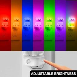 Plug-in Puppy Night Light For Kids, RGB + 3000K, Dusk To Dawn Sensor, Cute Dog Design For Bedroom, Nursery, Gift(2-Pack) -Lamp Parts yansun night lights ha gy10109dous 2ap3 4f 1000