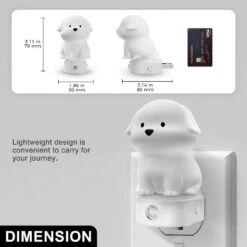 Plug-in Puppy Night Light For Kids, RGB + 3000K, Dusk To Dawn Sensor, Cute Dog Design For Bedroom, Nursery, Gift(2-Pack) -Lamp Parts yansun night lights ha gy10109dous 2ap3 c3 1000