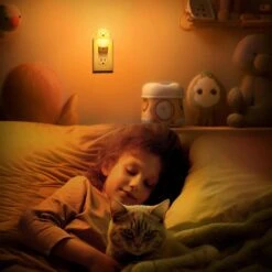 Plug-in Puppy Night Light For Kids, RGB + 3000K, Dusk To Dawn Sensor, Cute Dog Design For Bedroom, Nursery, Gift(2-Pack) -Lamp Parts yansun night lights ha gy10109dous 2ap3 fa 1000