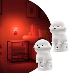 Plug-in Puppy Night Light For Kids, RGB + 3000K, Dusk To Dawn Sensor, Cute Dog Design For Bedroom, Nursery, Gift(4-Pack) -Lamp Parts yansun night lights ha gy10109dous 4ap3 e1 1000