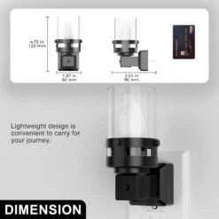 Candle Night Light Plug In [4-Pack] With Dusk To Dawn Sensor, 3000K Warm White LED For Kids, Hallway, Bathroom, Bedroom -Lamp Parts yansun night lights ha gy10302us 4ap3 c3 1000