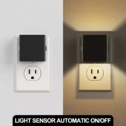 1-Light Modern Night Light With 3000K Adjustable Brightness Plug-In Dusk To Dawn Sensor For Bathroom, Hallway (6-Pack) -Lamp Parts yansun night lights ha gy10602us 6ap3 1f 1000