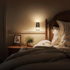 1-Light Motion Sensor Plug-In Night Lights Dusk To Dawn Dimmable 3000K Soft White For Bathroom & Hallway(2-Pack) -Lamp Parts yansun night lights ha gy10902us 2ap3 fa 1000