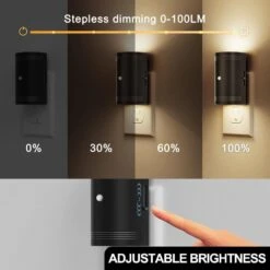 1-Light Motion Sensor Plug-In Night Lights Dusk To Dawn Dimmable 3000K Soft White For Bathroom & Hallway(4-Pack) -Lamp Parts yansun night lights ha gy10902us 4ap3 4f 1000
