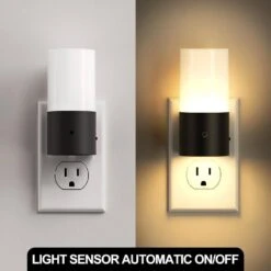 1-Light Modern Plug-In Night Lights Dimmable 3000K With Dusk To Dawn Sensor, 0-100LM Soft Glow(4-Pack) -Lamp Parts yansun night lights ha gy11002us 4ap3 1f 1000