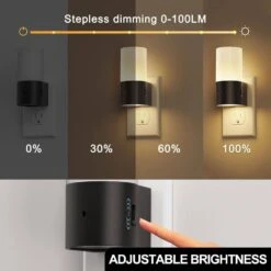 1-Light Modern Plug-In Night Lights Dimmable 3000K With Dusk To Dawn Sensor, 0-100LM Soft Glow(4-Pack) -Lamp Parts yansun night lights ha gy11002us 4ap3 4f 1000