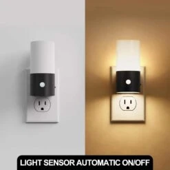 LED Motion Sensor Night Light Plug In [4-Pack], 100LM Dimmable, 3000K Soft White, Auto On/Off For Hallway, Bedroom -Lamp Parts yansun night lights ha gy11102us 4ap3 1f 1000